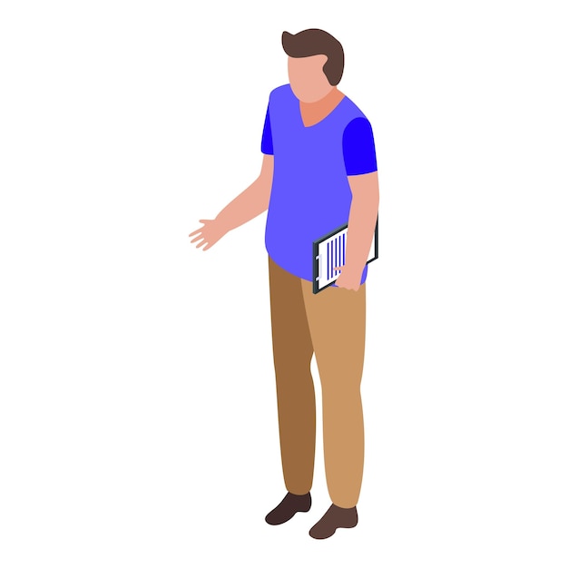 Icono de profesor de examen de escuela de conducción Isométrico de icono de vector de profesor de examen de escuela de conducción para diseño web aislado sobre fondo blanco