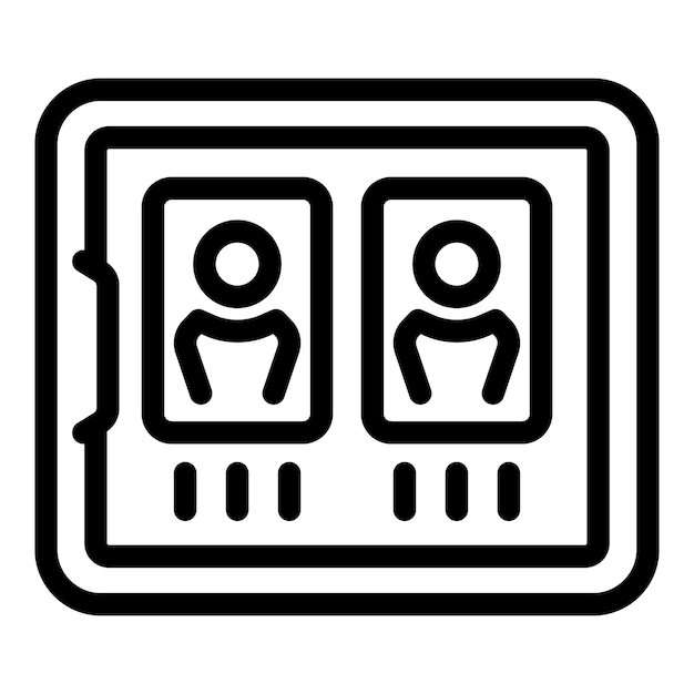 Icono de profesor de vídeo en línea vector de contorno Escuela de seminarios Aprender personas