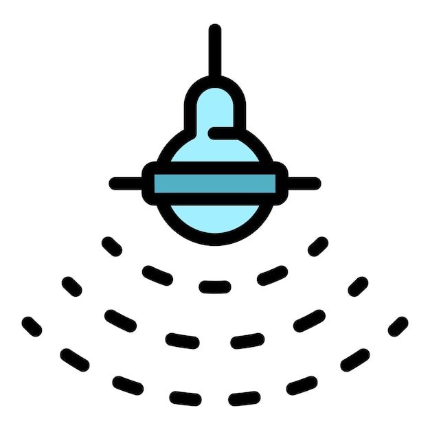 Icono de profundidad de refrigeración Contorno de profundidad del refrigeración icono vectorial color plano aislado