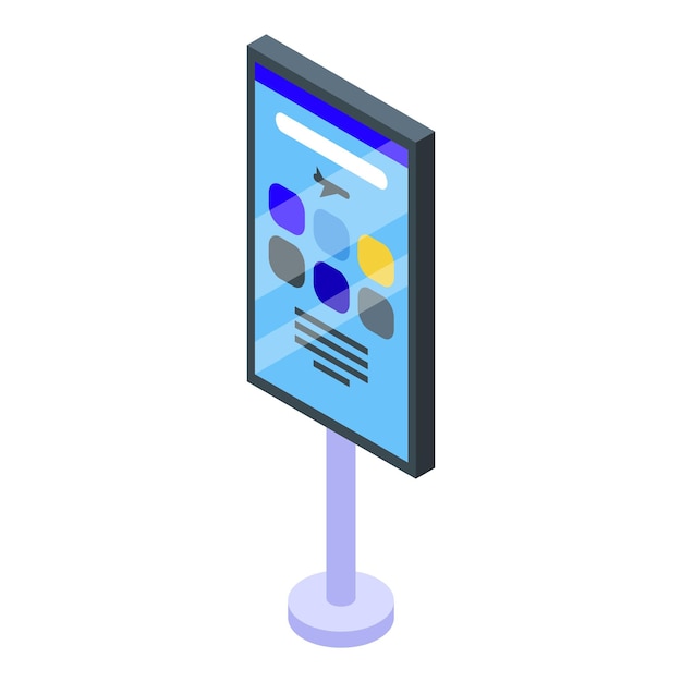 Icono del programa de vuelos Isométrico del icono de vector del programa de vuelos para diseño web aislado sobre fondo blanco