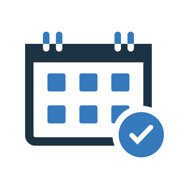 El icono de la programación de comprobación del calendario Ilustración vectorial editable sencilla