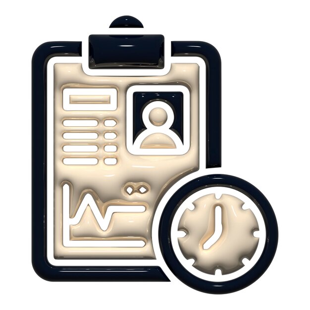 Icono de programación con reloj del portapapeles