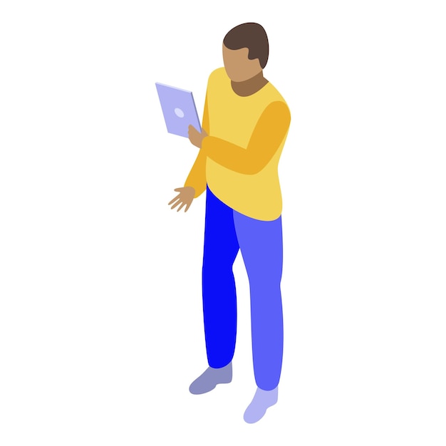 Icono de programación de tableta para niños Isométrico del icono de vector de programación de tableta para niños para diseño web aislado sobre fondo blanco