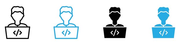 Icono de programador para el desarrollo de software de codificación y la industria tecnológica