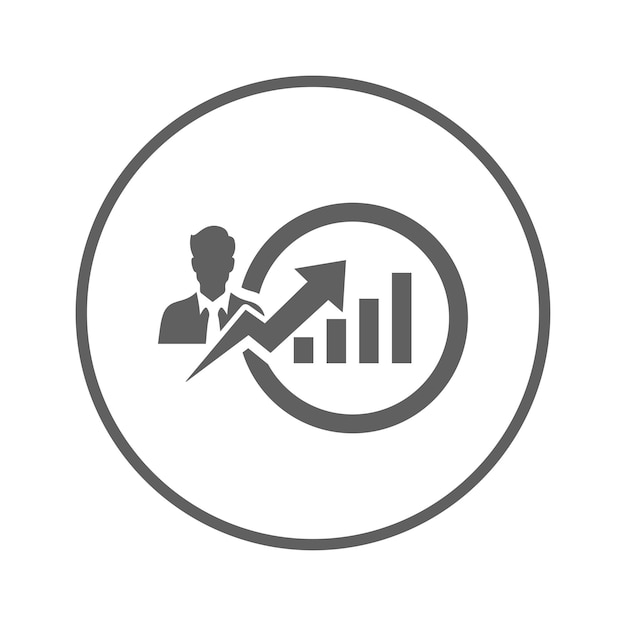 Icono de progreso personal Gráficos vectoriales en gris
