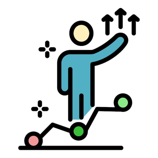 Icono de progreso de trabajo autónomo Contorno de progreso de traballo autónomo Vector de icono de color plano aislado