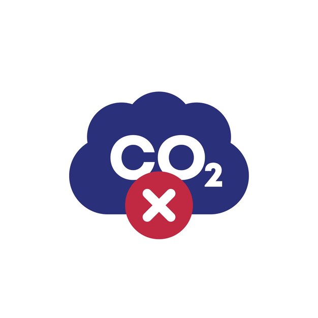 icono de prohibición de emisiones de carbono sin vector de gas de CO2
