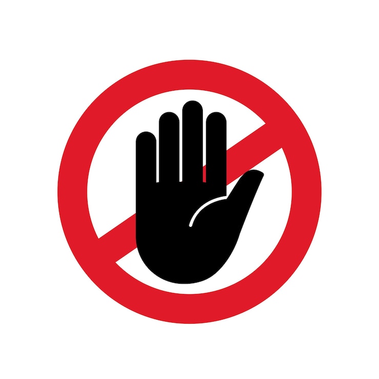 Vector icono de prohibición de prohibición. ilustración vectorial