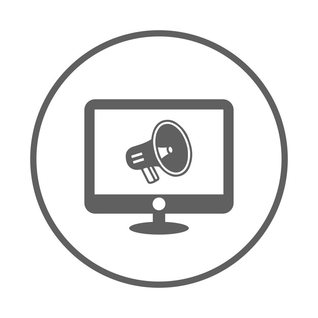 El icono de promoción de los medios de difusión del anuncio de publicidad Gráficos vectoriales grises