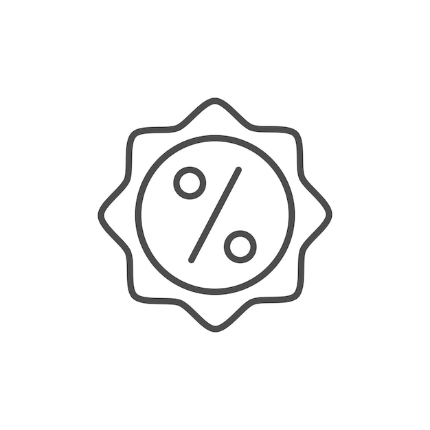 Icono de promoción de símbolo de porcentaje de descuento