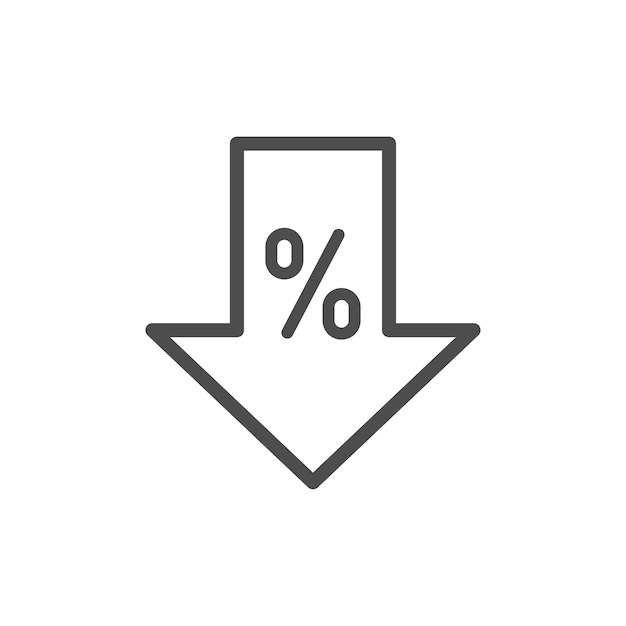 Icono de promoción de símbolo de porcentaje de descuento