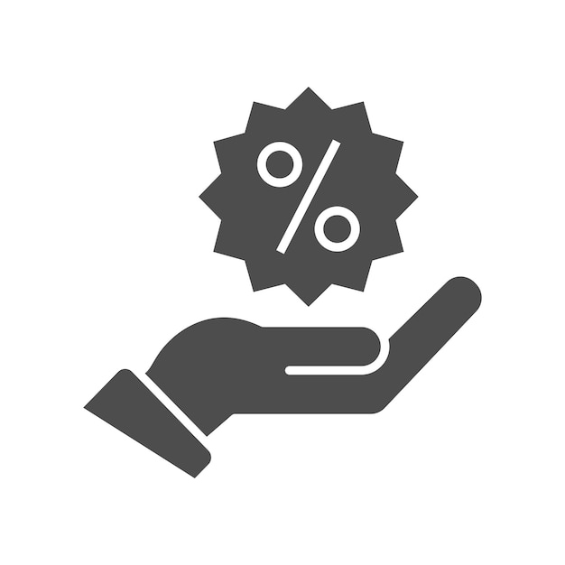 Icono de promoción de símbolo de porcentaje de descuento