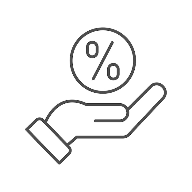 Icono de promoción de símbolo de porcentaje de descuento