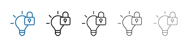 Icono de propiedad intelectual y derechos de autor Logotipo vectorial de esquema para la interfaz web