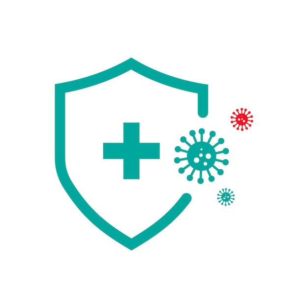 icono de protección antibacteriana o del logotipo del sistema inmunológico