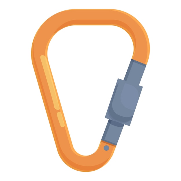 El icono de protección de la carabina naranja vector de dibujos animados Cerradura de seguridad metálica