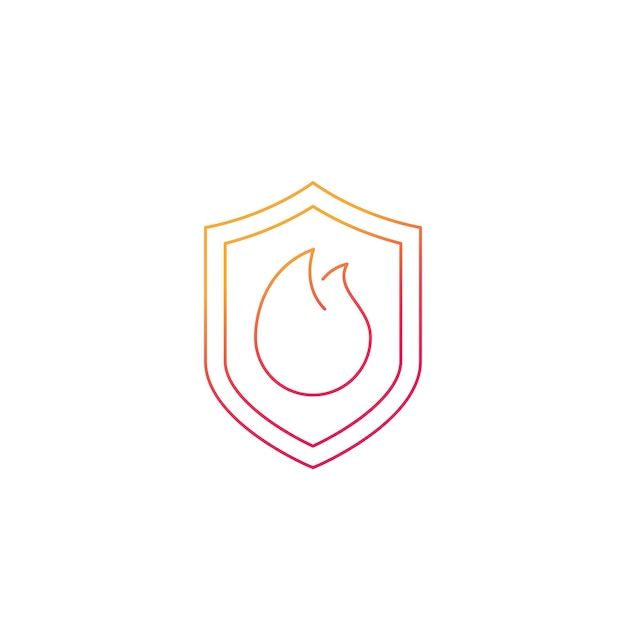 Icono de protección contra incendios, vector de línea