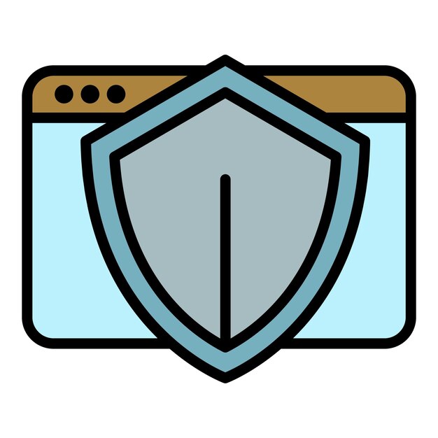 Icono de protección de hosting Contorno de protección de hosting vector icono color plano aislado