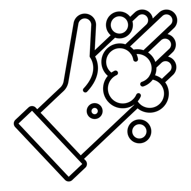 Icono de protección de lavado de manos Icono de vector de protección de lavado de manos de contorno para diseño web aislado sobre fondo blanco