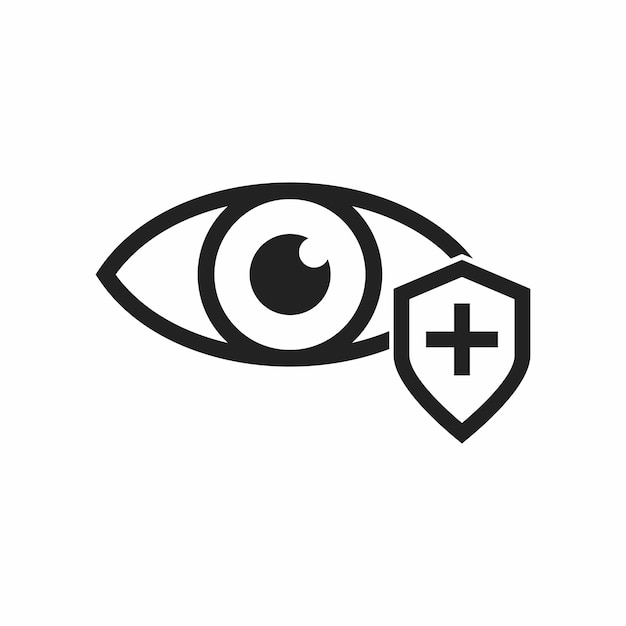 icono de protección de los ojos estilo plano