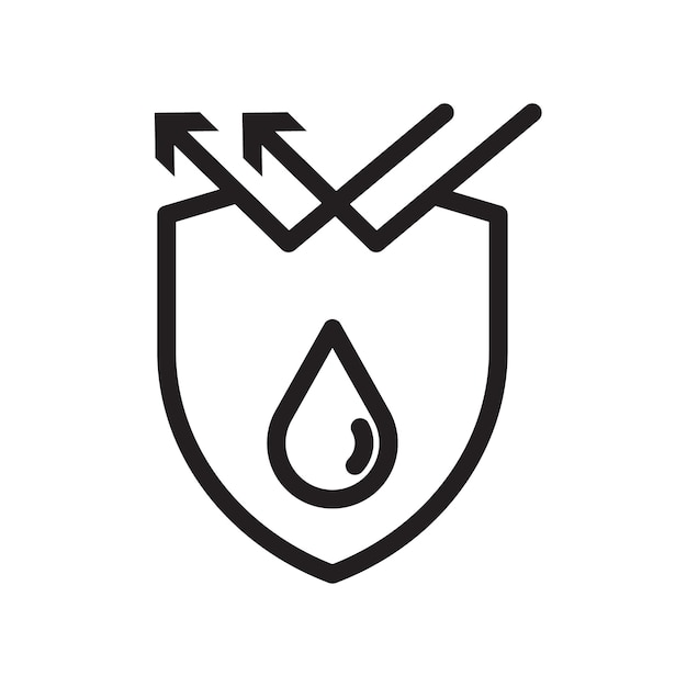 Icono de protección a prueba de agua Colección de arte de líneas delgadas