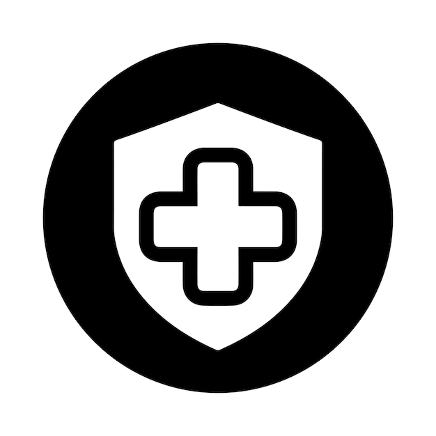 Ícono de protección de la salud Gráficos vectoriales en negro