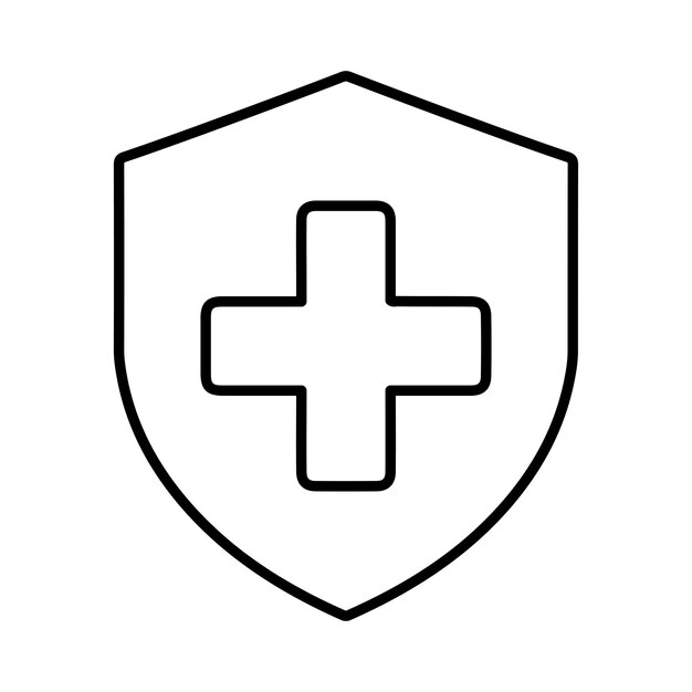 Ícono de protección de la salud Vector de arte de líneas