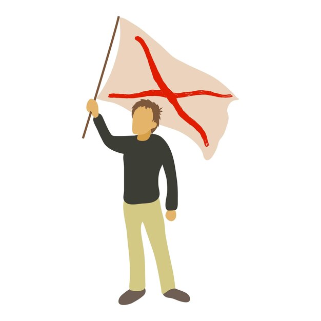 Vector icono de protesta de hombre ilustración de dibujos animados de icono de vector de protesta de hombre para web