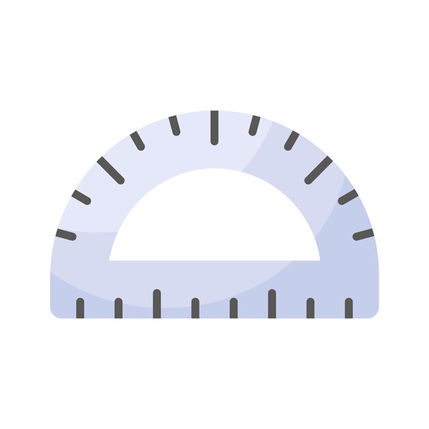 Un icono de protractor preciso y creativo adecuado para medir ángulos y funciones geométricas