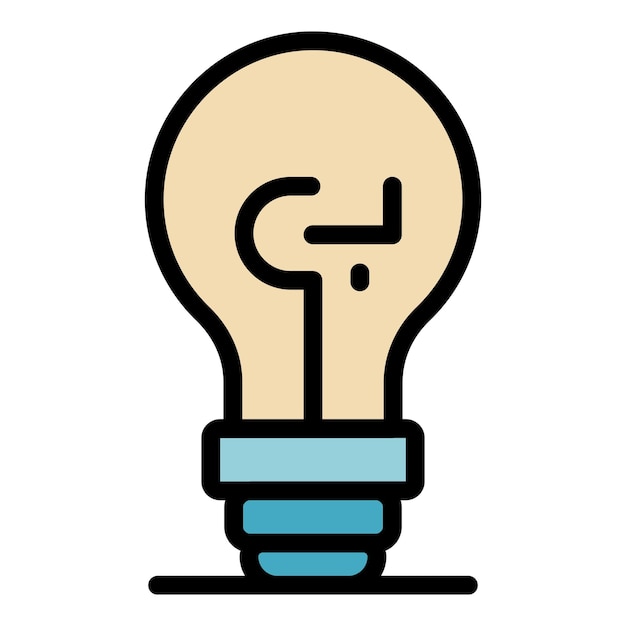 Icono del proyecto de bombilla Contorno del proyecto de bombillera Icono vectorial de color plano aislado