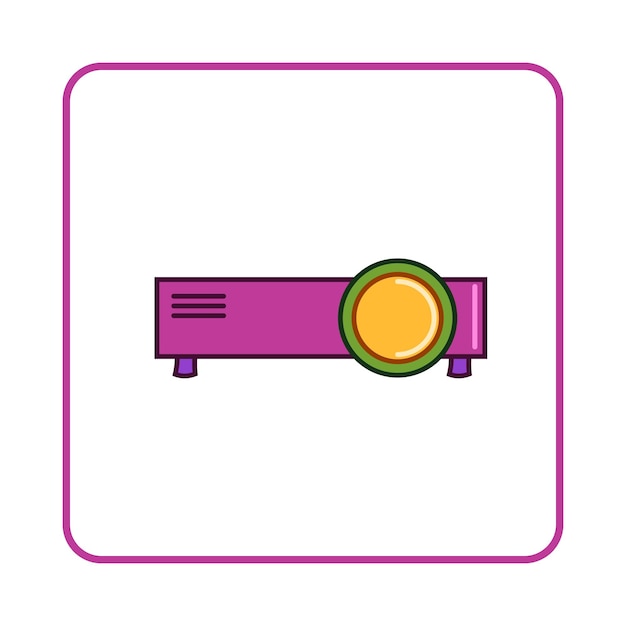 Icono del proyector en estilo simple sobre fondo blanco Símbolo del dispositivo