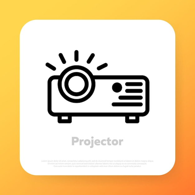 Icono de proyector de presentación. Icono de línea vectorial para negocios y publicidad