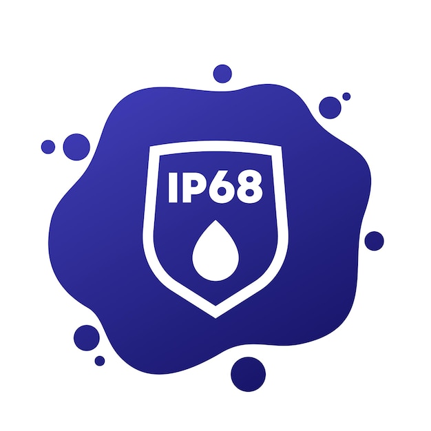 icono a prueba de agua estándar ip68 con vector de escudo