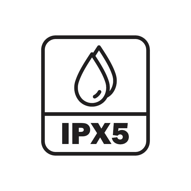 Ícono a prueba de agua Ipx5 Contorno delgado sencillo