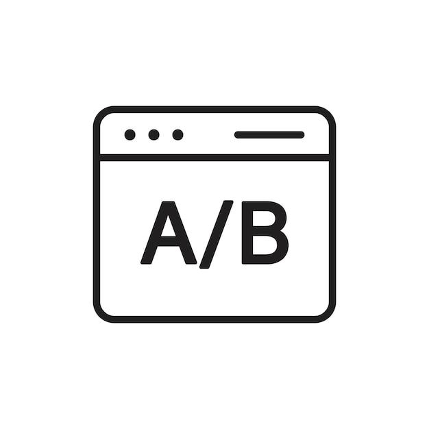 Un icono de prueba B Arte plano en blanco y negro aislado