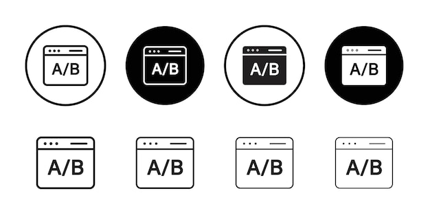 Un icono de prueba B Arte plano en blanco y negro aislado