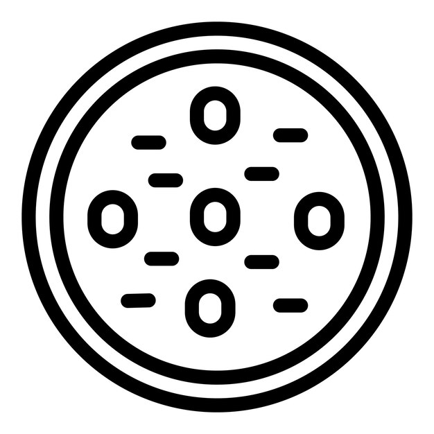Icono de prueba de biología científica Contorno Icono de vector de prueba de biología científica para diseño web aislado sobre fondo blanco