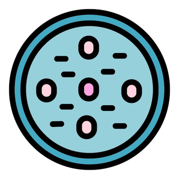 El icono de la prueba de biología del científico El contorno del icono del vector de la proba de biología de la científica El color es plano y aislado