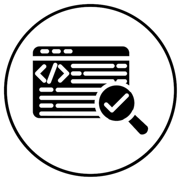 Ícono de prueba de código