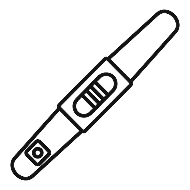 El icono de la prueba de embarazo en blanco y negro