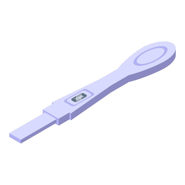 Icono de prueba de embarazo digital vector isométrico Resultado del kit negativo para embarazadas