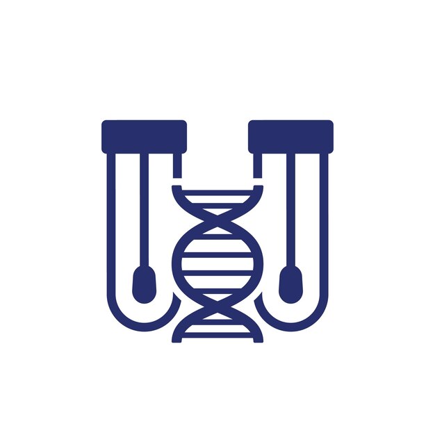 Icono de pruebas de hisopo de ADN con tubos de ensayo