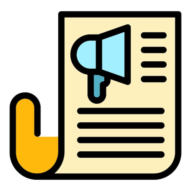 Icono de publicidad del cliente Contorno del icono de publicidad del consumidor Vector de color plano aislado