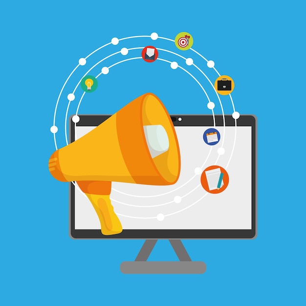 Icono de publicidad digital y marketing