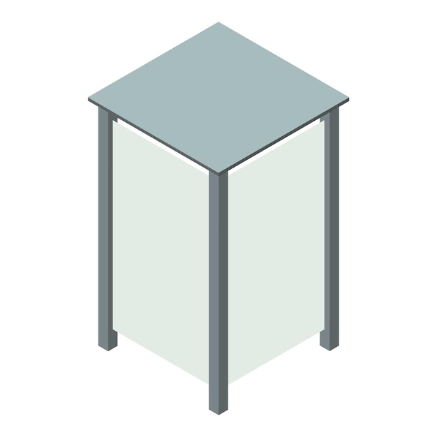 Icono de publicidad de la estación de la ciudad Isométrico del icono vectorial de publicidad de las estaciones de la ciudad para el diseño web aislado en fondo blanco