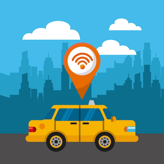 Vector icono público del servicio de taxi