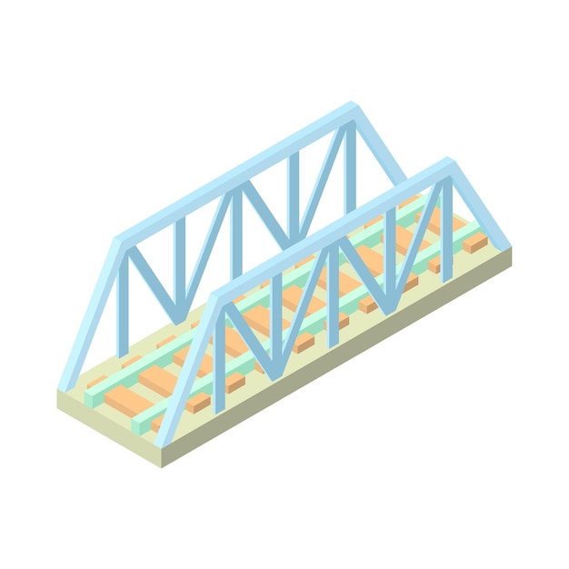 Icono de puente ferroviario en estilo de dibujos animados aislado sobre fondo blanco Símbolo de arquitectura