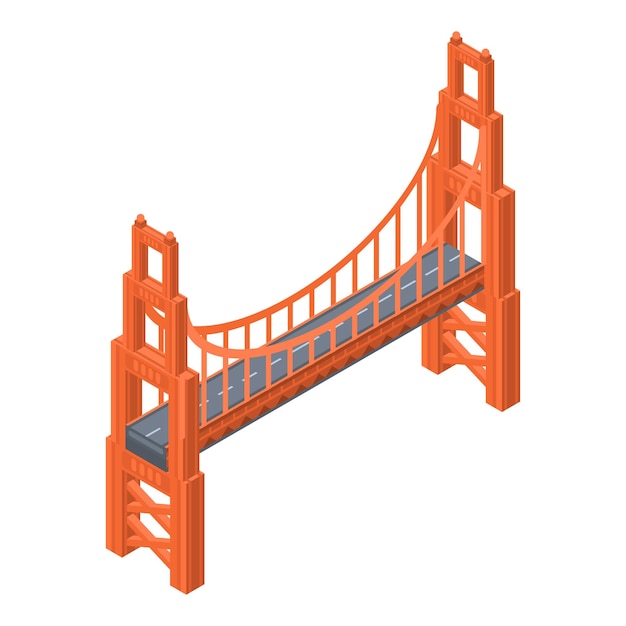 Icono de puente Golden Gate Isométrico del icono de vector de puente Golden Gate para diseño web aislado sobre fondo blanco