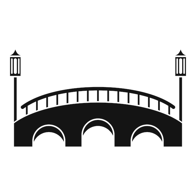 Icono de puente Ilustración simple del icono de vector de puente para diseño web aislado sobre fondo blanco