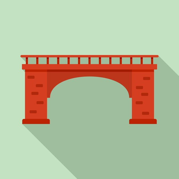 Icono de puente de ladrillo Ilustración plana del ícono vectorial de puente De ladrillo para el diseño web